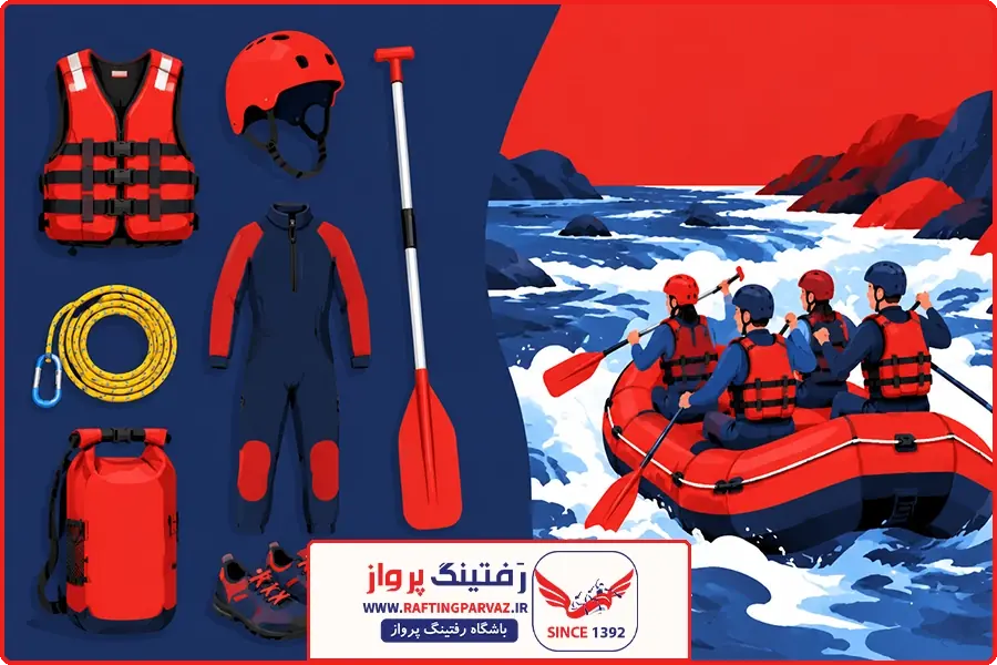 تجهیزات لازم برای رفتینگ | تجهیزات لازم برای رفتینگ؛ راهنمای کامل وسایل ضروری برای یک تجربه ایمن